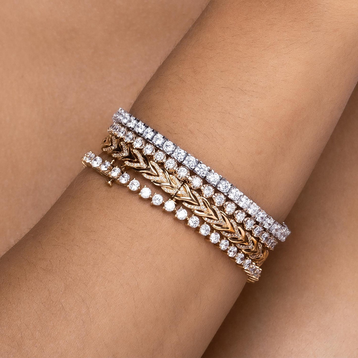 Round Diamond Tennis Bracelet Large