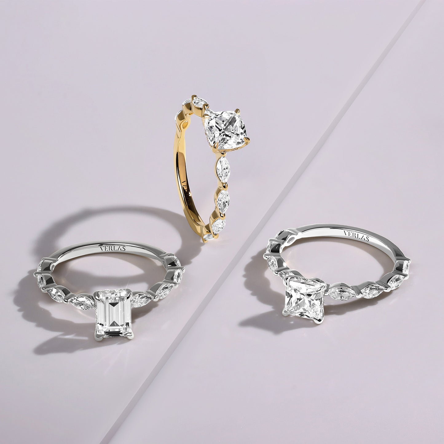 Emerald-Marquise Hidden Halo Diamond Ring