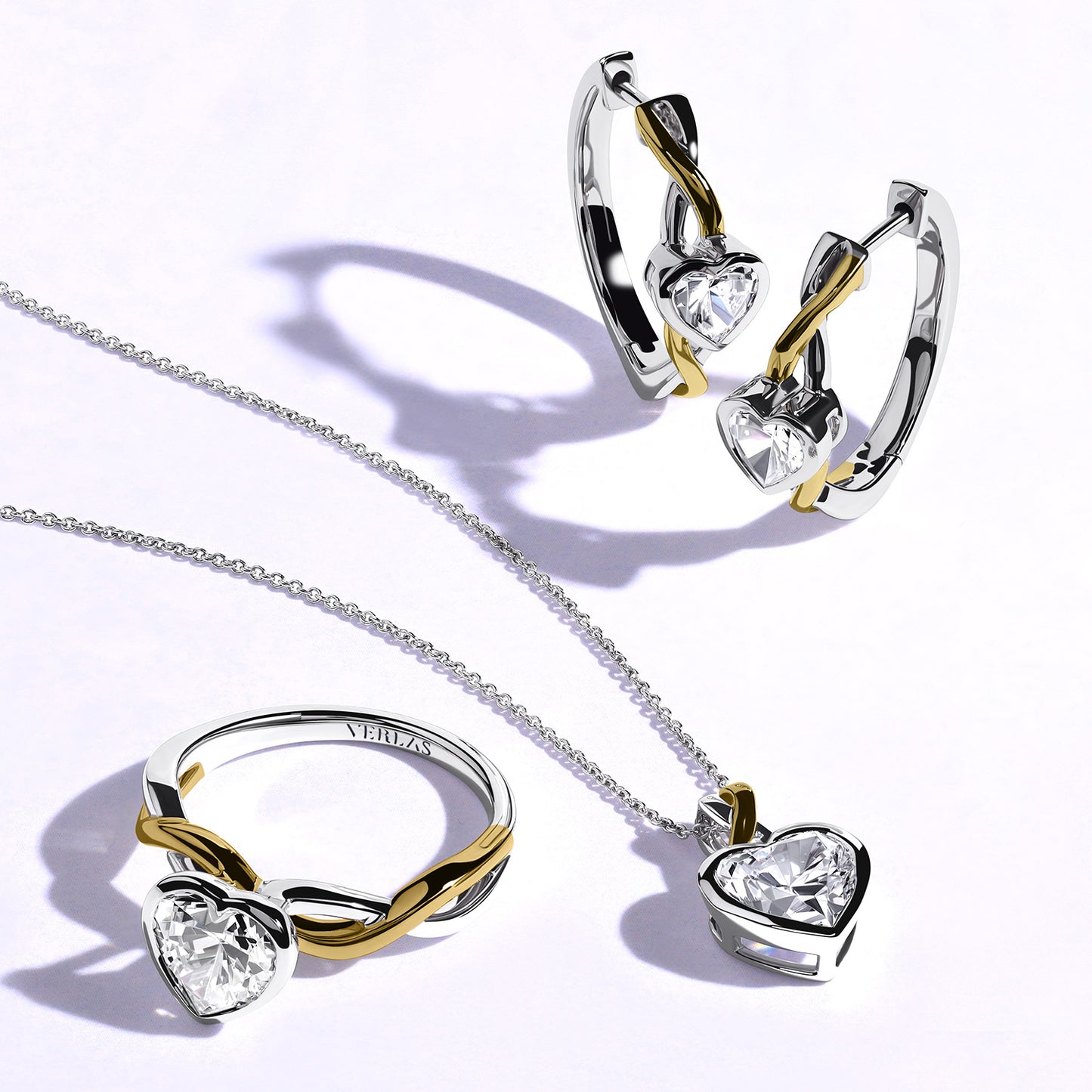 Twisted Bezel Heart Diamond Ring