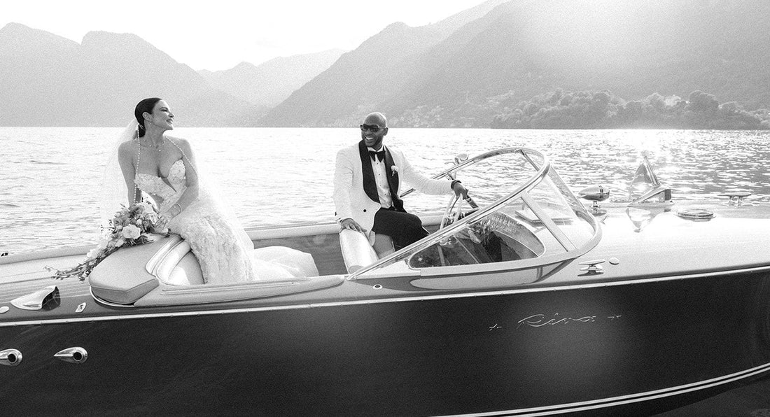 This Couple's Pink and Chartreuse Wedding Color Palette Made a Splash on Lake Como