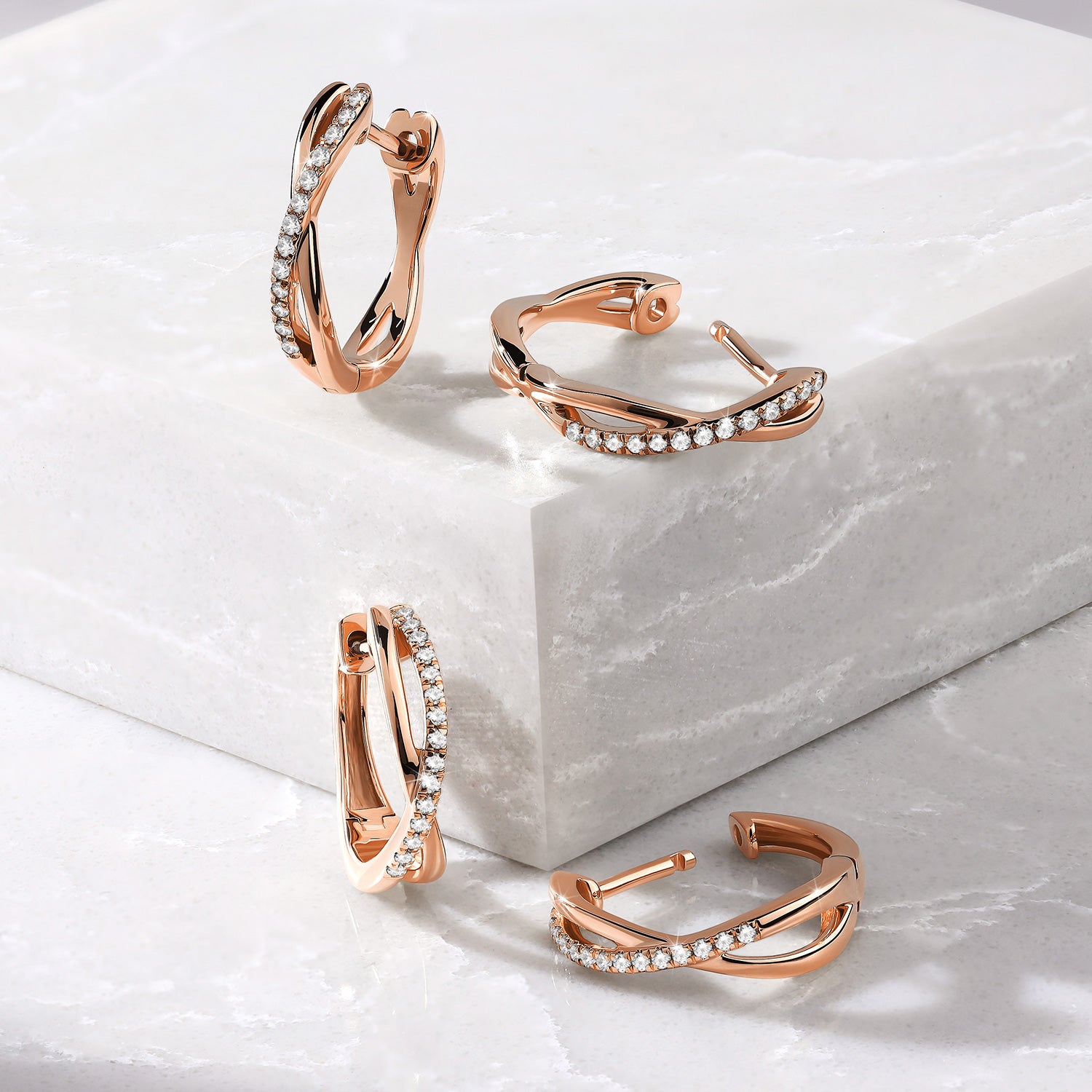 Radiant Twisted Huggie Hoops