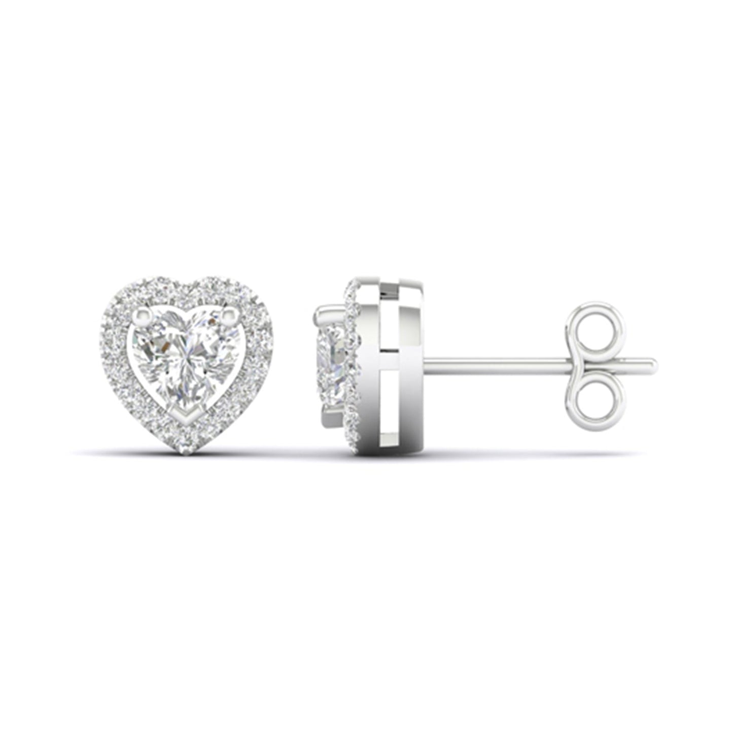 Heart Halo Studs_Product Angle_1 Ct. -  1 