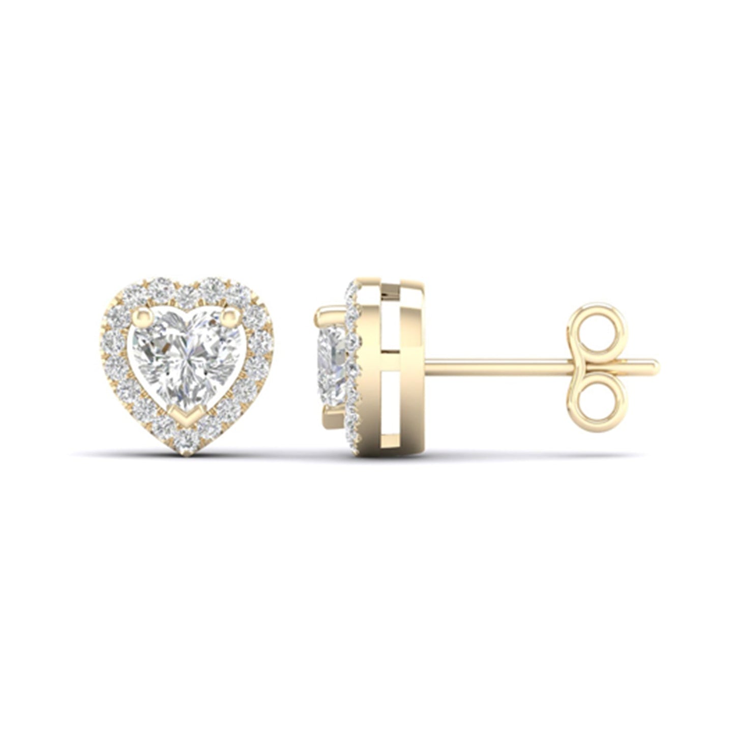 Heart Halo Studs_Product Angle_1 Ct. -  1 