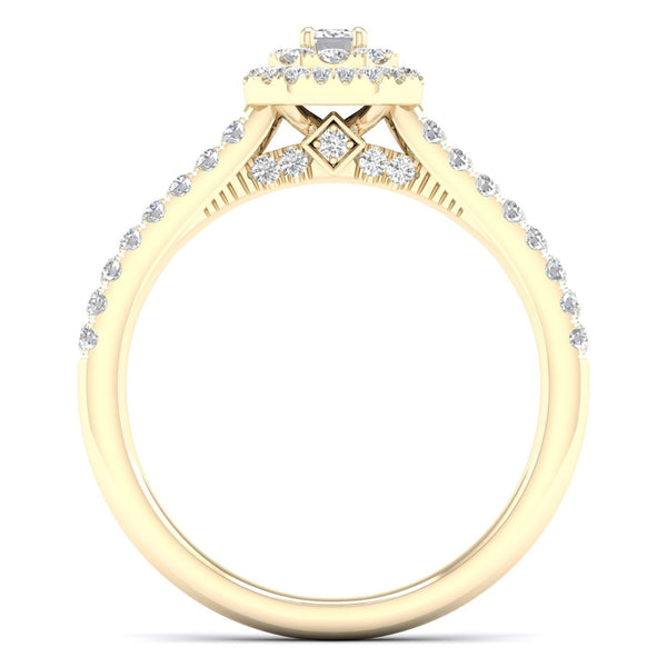 Quaint Signature Emerald Double Halo Ring_Product Angle_1/2 - 3
