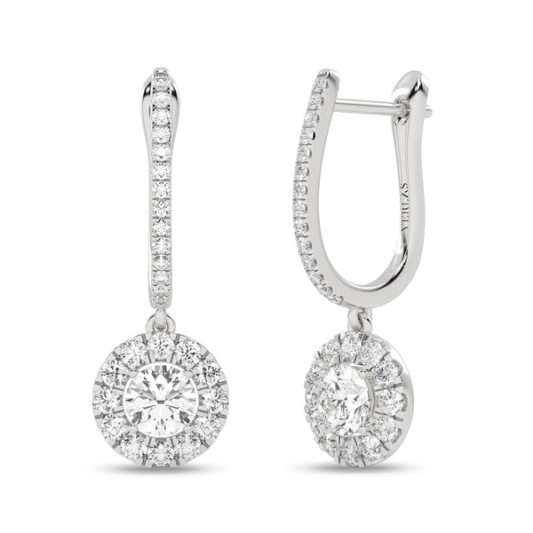 Round Halo Drop Earrings_Product Angle_7/8 Ct. -  2 