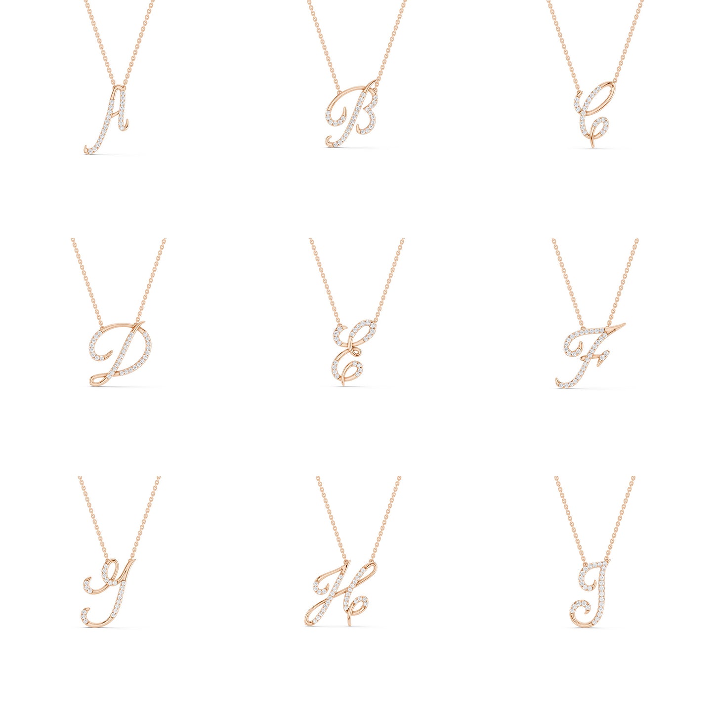 Signature Diamond Alphabet Necklace