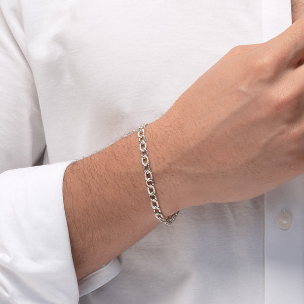 Alternating Diamond Hexagon Link Bracelet