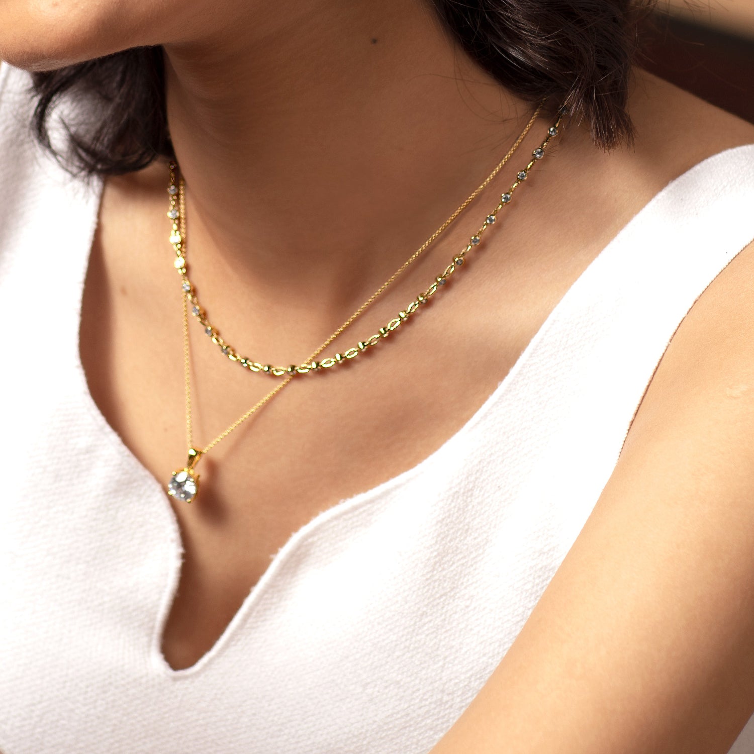 Atmos Bezel Set Diamond Necklace_Product Angle_PCP Main Image