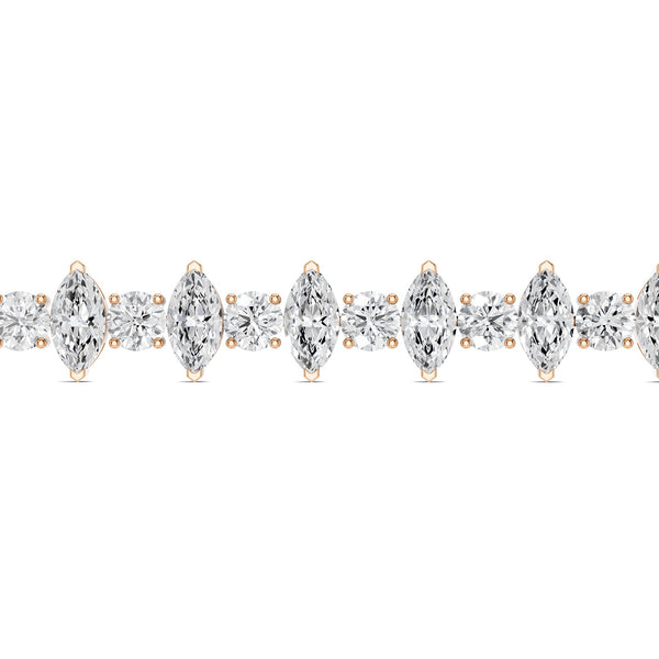 Alternating Marquise & Round Diamond Tennis Bracelet