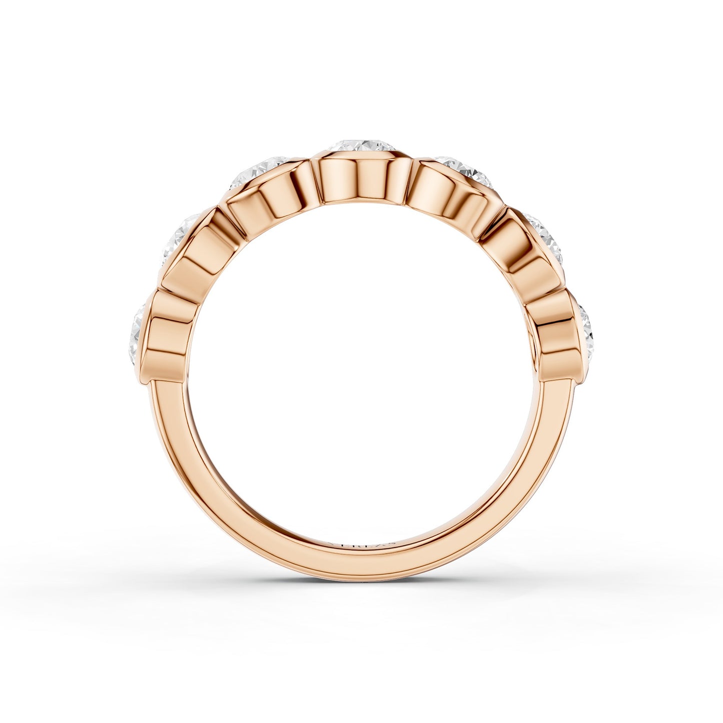Round Bezel-Set Half-Eternity Diamond Band