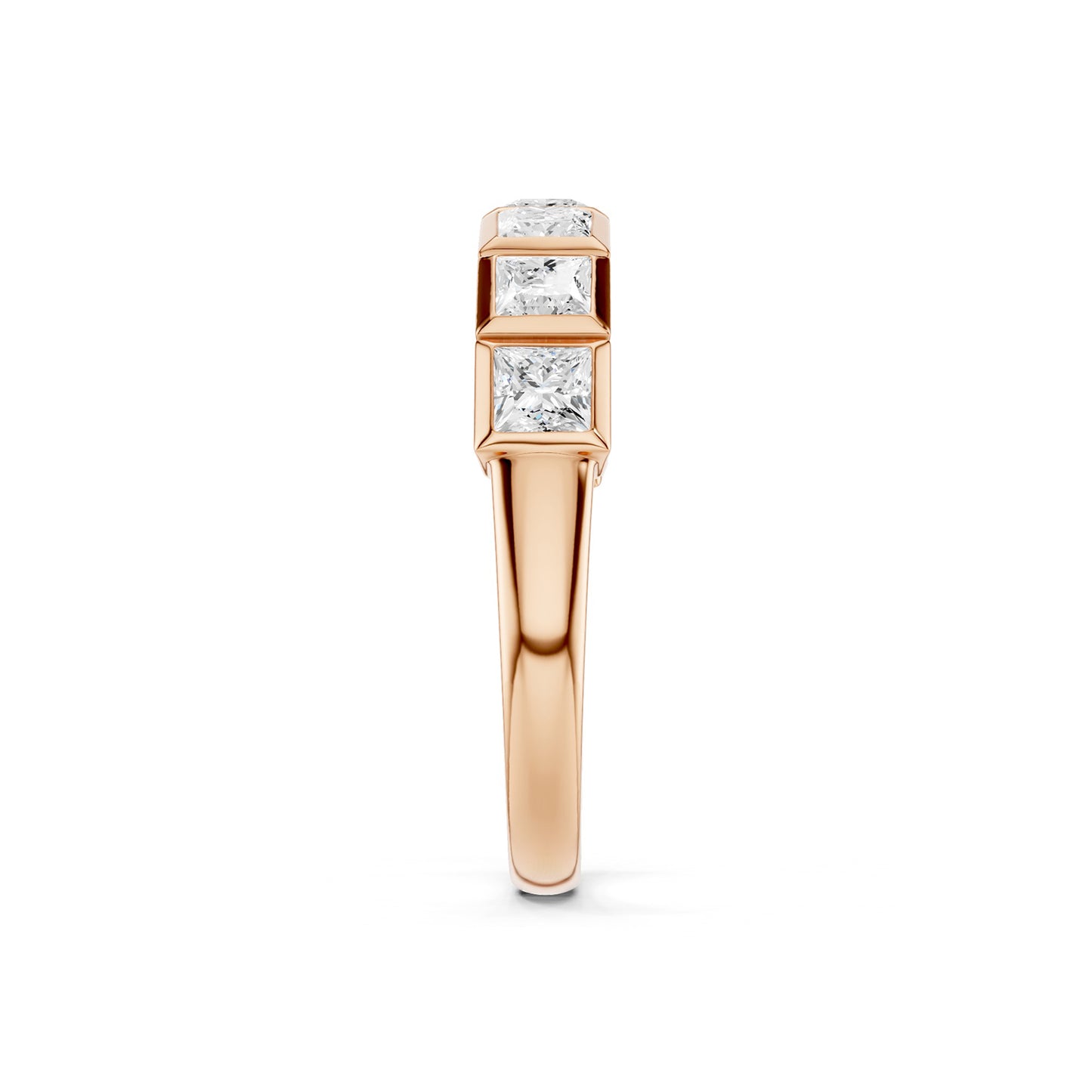 Princess Bezel-Set Half-Eternity Diamond Band