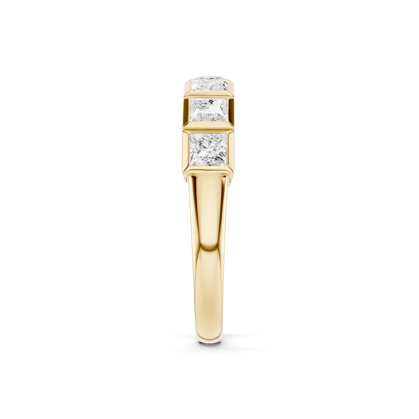 Princess Bezel-Set Half-Eternity Diamond Band