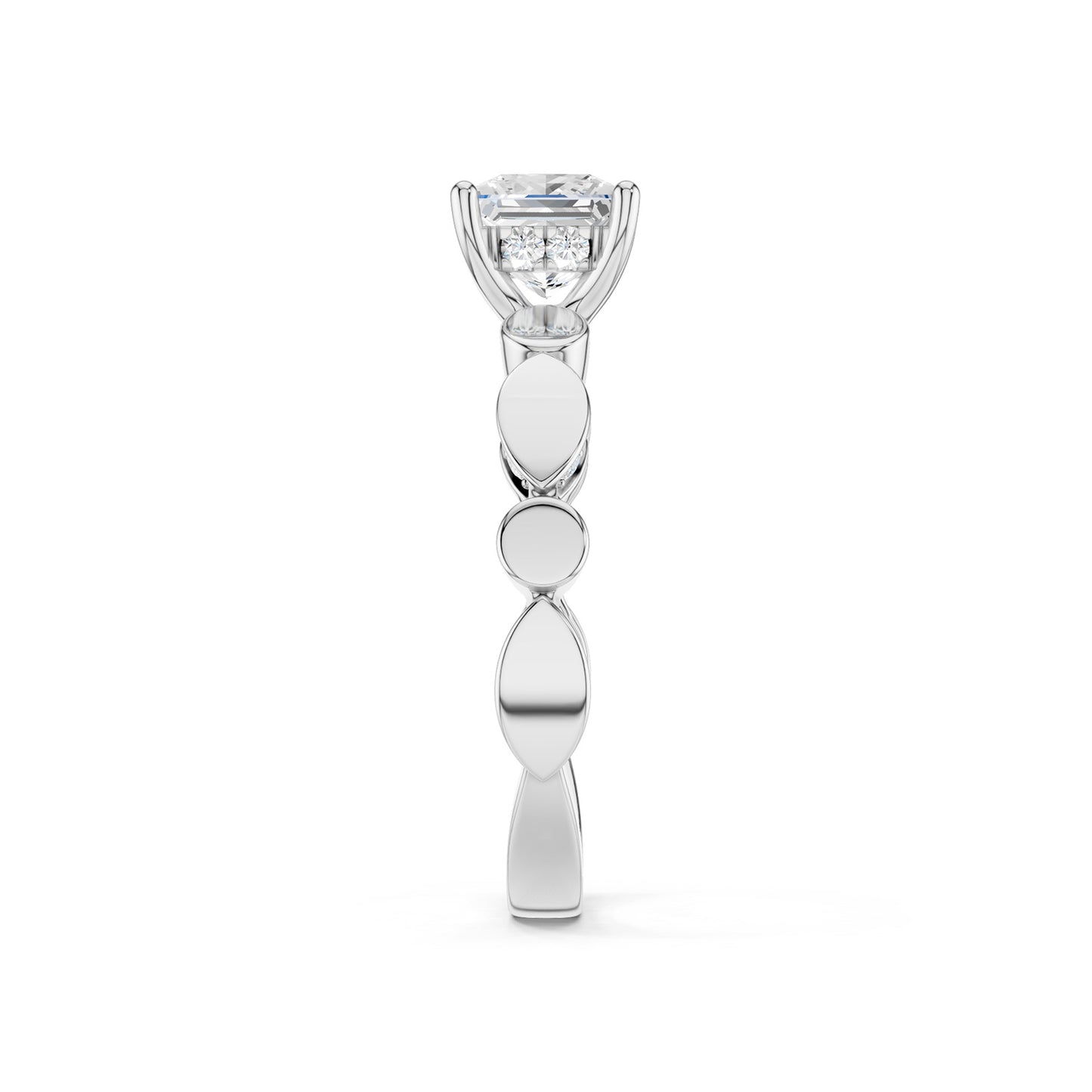 Princess Hidden Halo Accent Diamond Ring