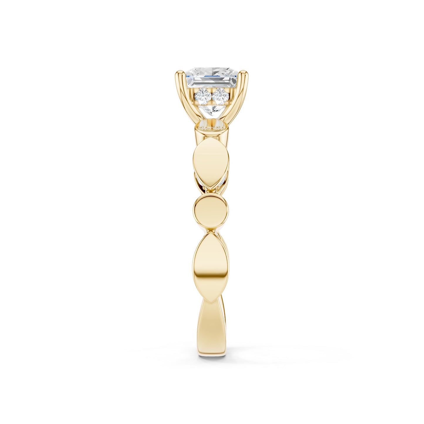 Princess Hidden Halo Accent Diamond Ring