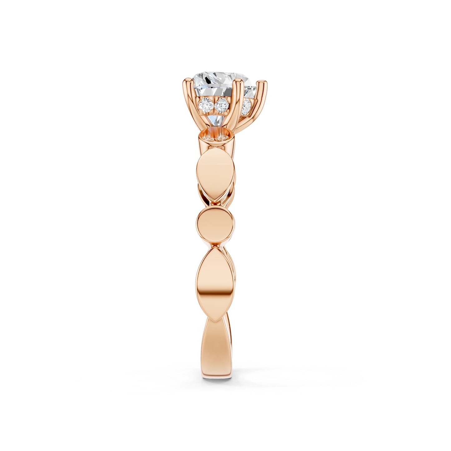 Heart Hidden Halo Accent Diamond Ring