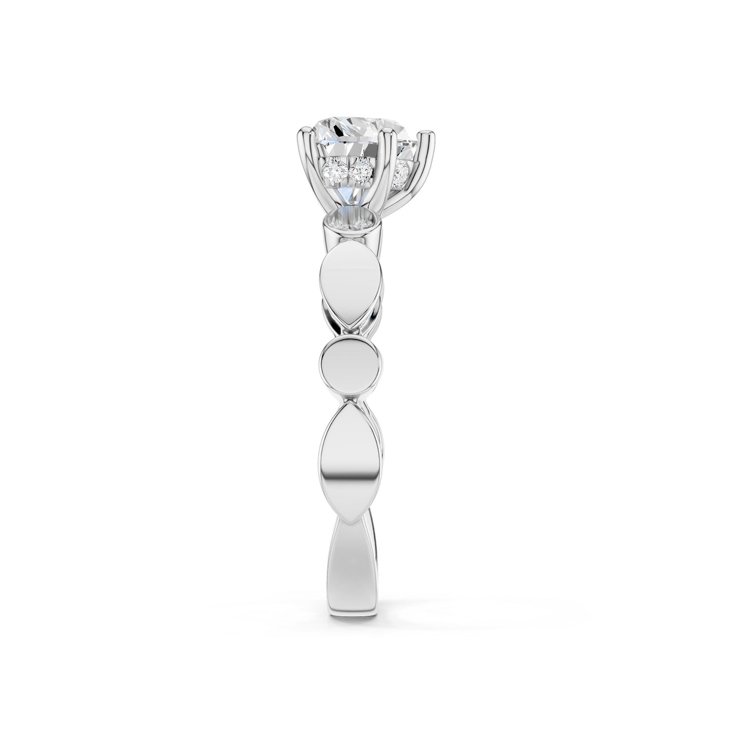 Heart Hidden Halo Accent Diamond Ring