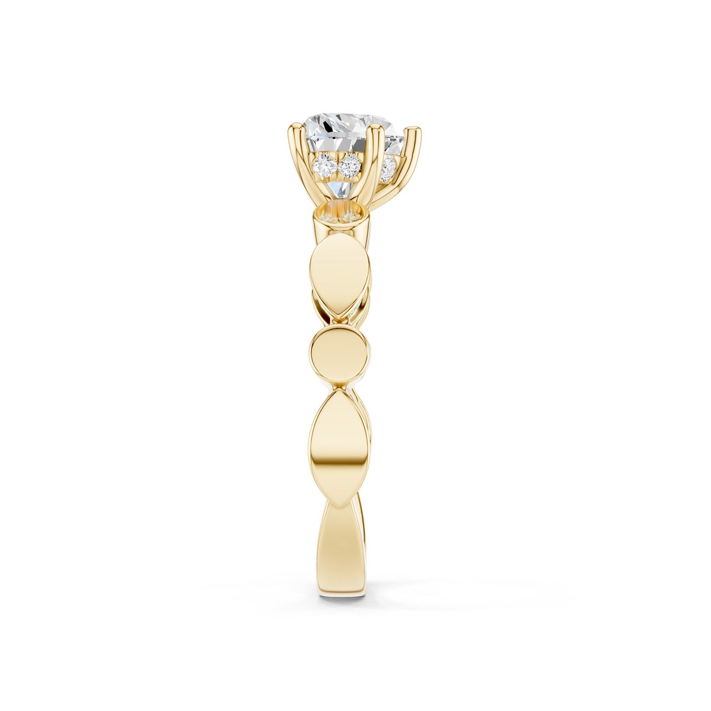 Heart Hidden Halo Accent Diamond Ring