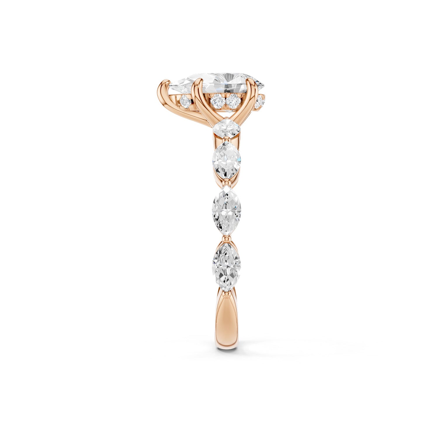 Pear-Marquise Hidden Halo Diamond Ring