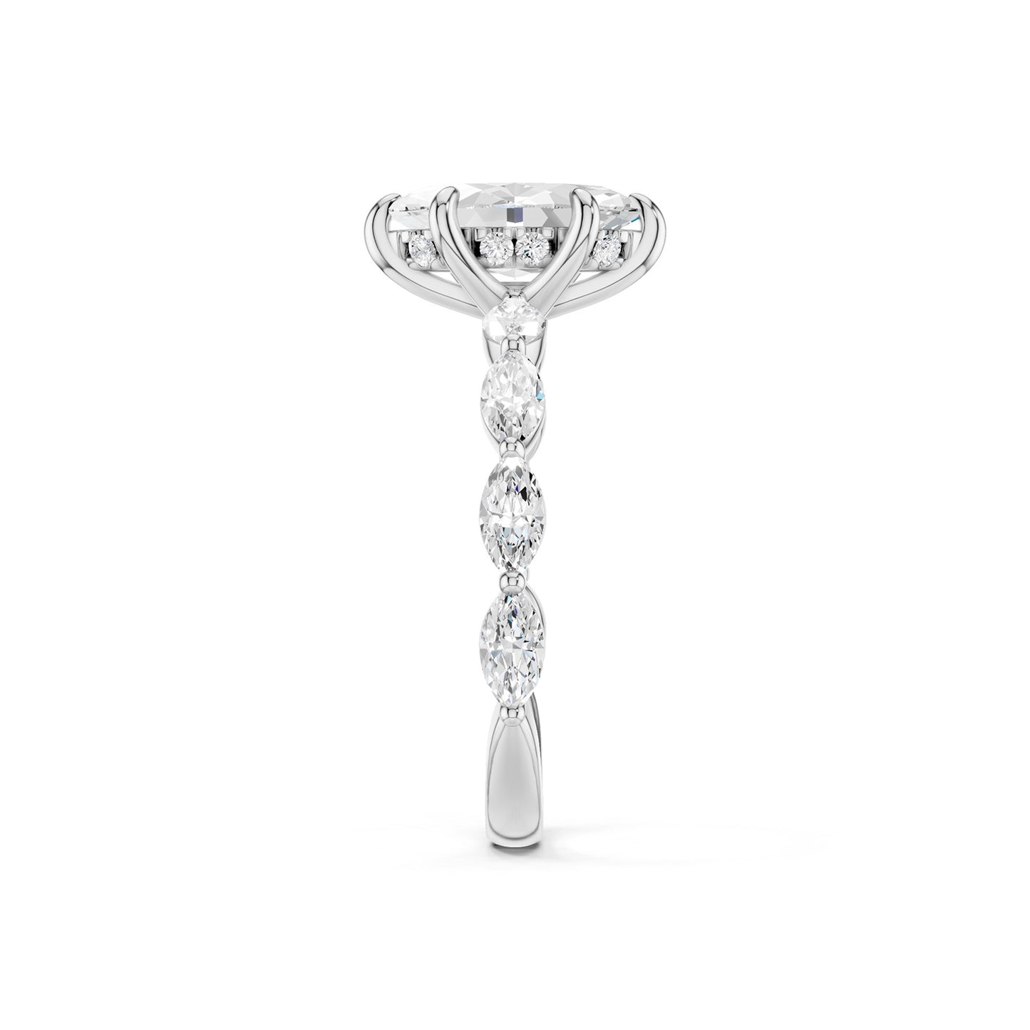 Marquise  Hidden Halo Diamond Ring