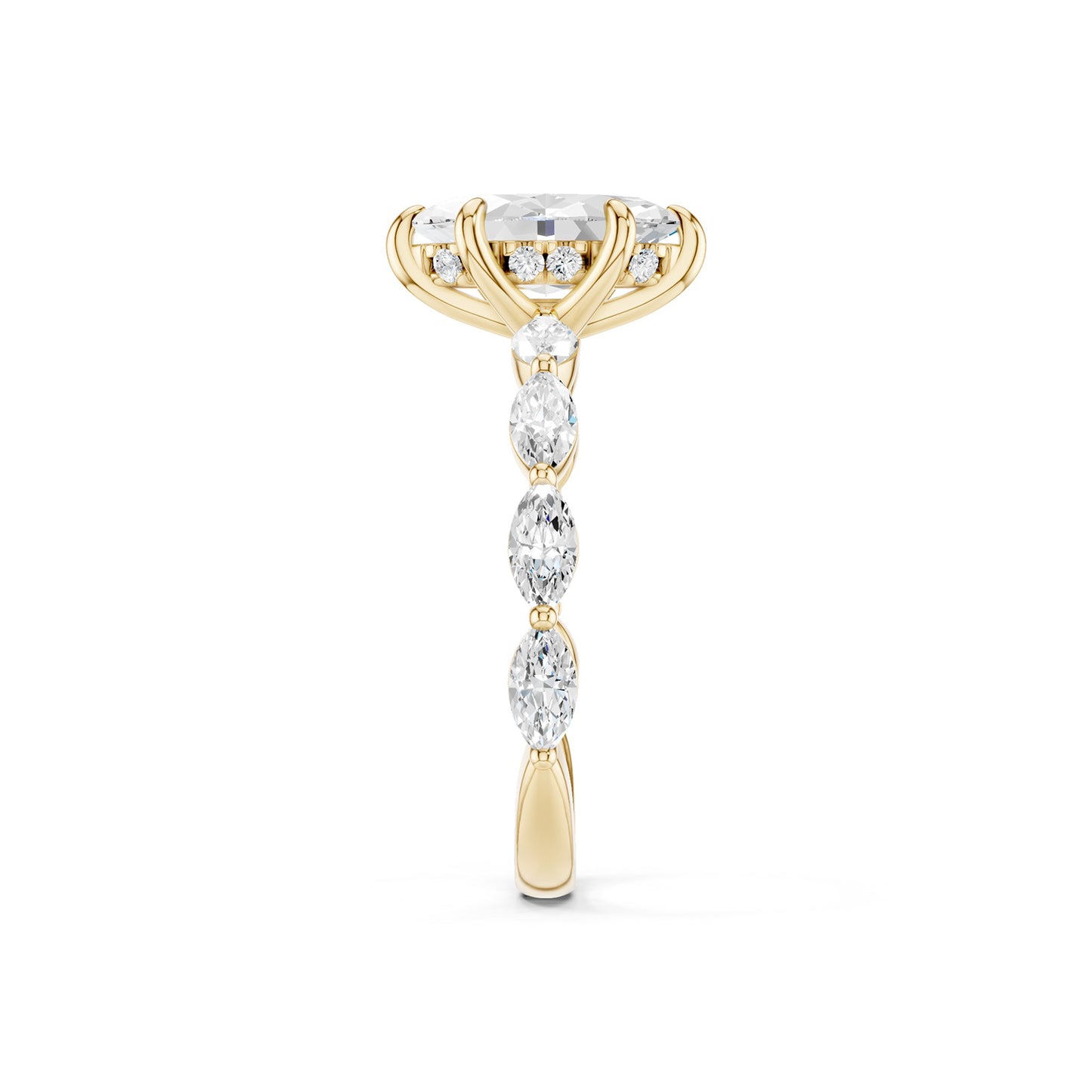 Marquise  Hidden Halo Diamond Ring