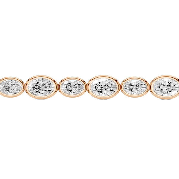 Asymmetrical Bezel-set Oval Tennis Bracelet rose gold