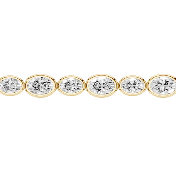 Asymmetrical Bezel-set Oval Tennis Bracelet