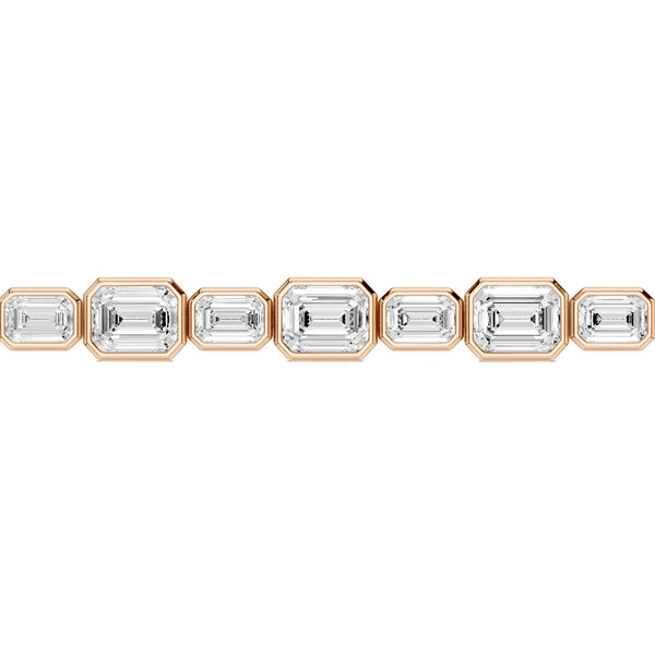 Asymmetrical Bezel-Set Emerald Tennis Bracelet