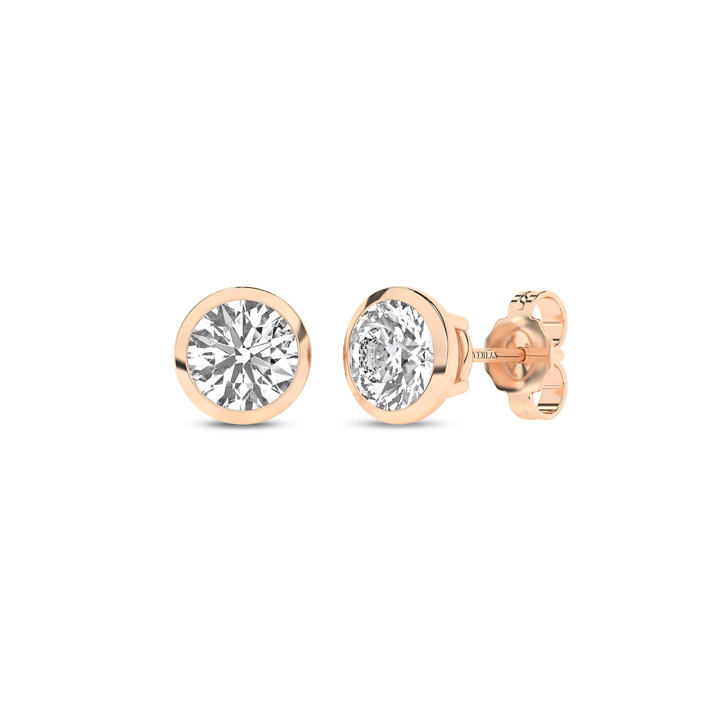 Round Solitaire Bezel Diamond Studs