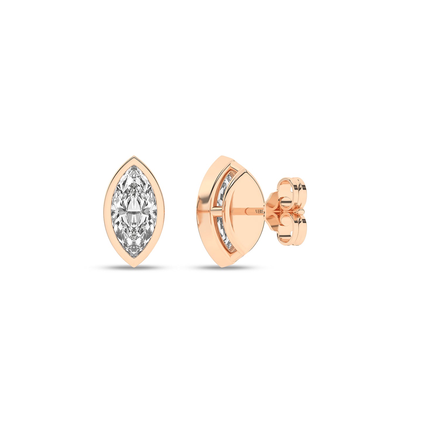 Bezel-Set Marquise Studs