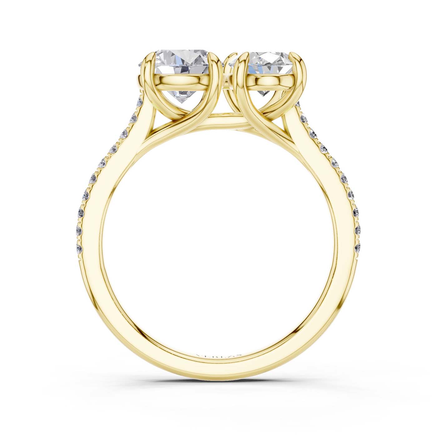 Round Oval Two Stone Diamond Ring