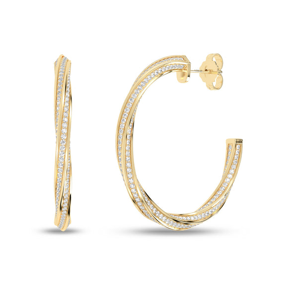 Swirl Diamond Hoops