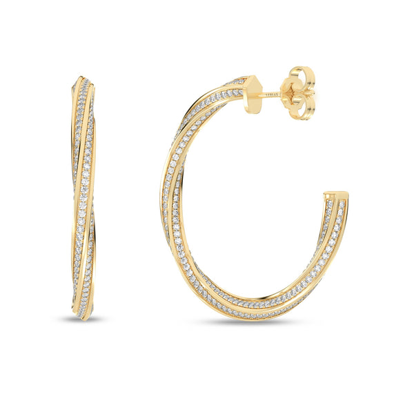Swirl Diamond Hoops