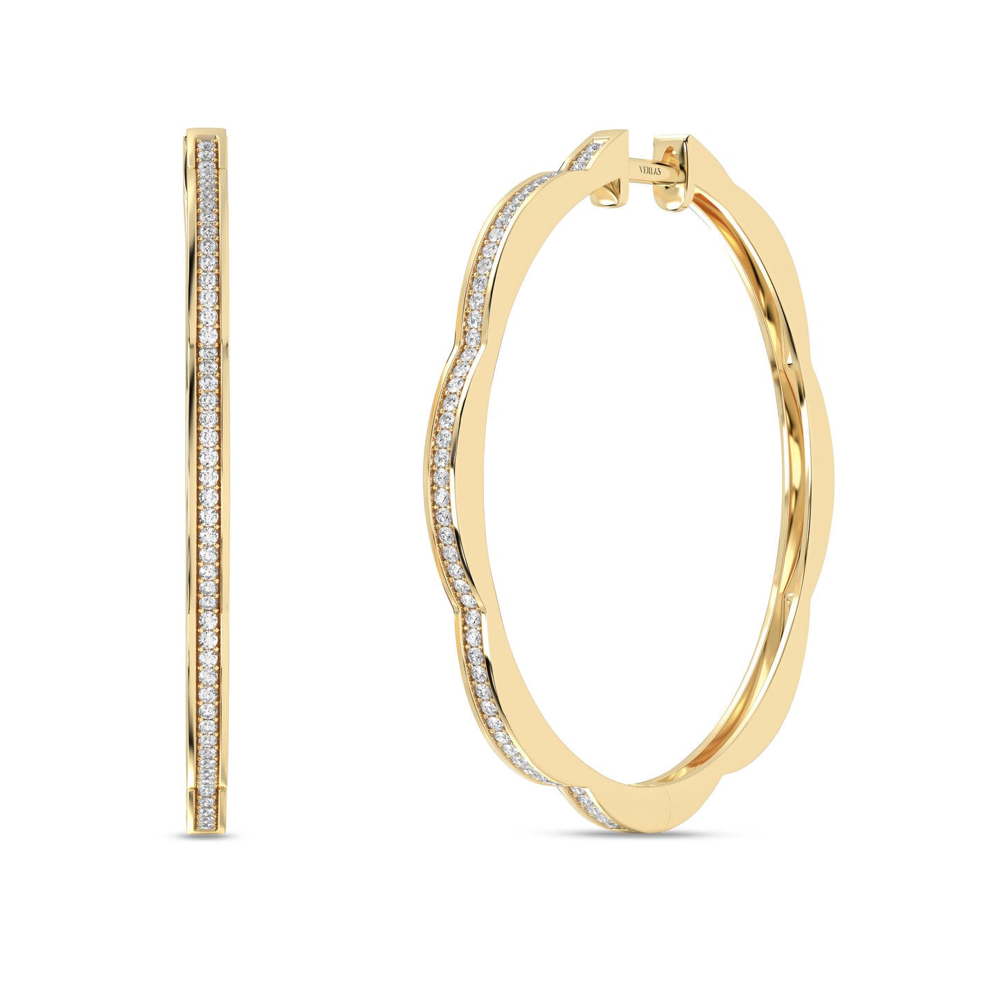 Trailing Diamond Floral Hoops