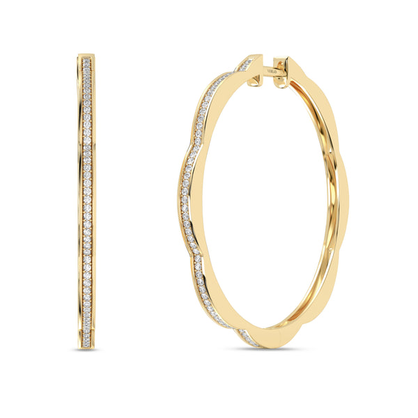 Trailing Diamond Floral Hoops