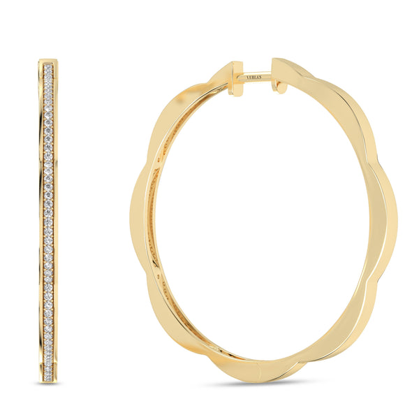 Trailing Diamond Floral Hoops
