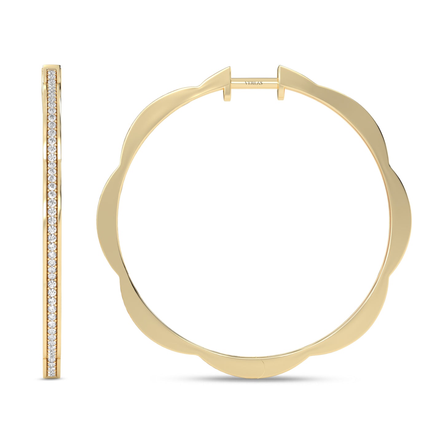 Trailing Diamond Floral Hoops