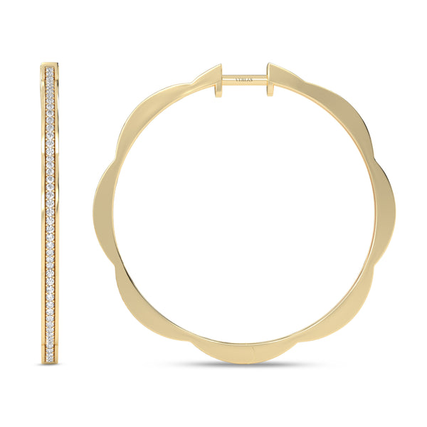 Trailing Diamond Floral Hoops