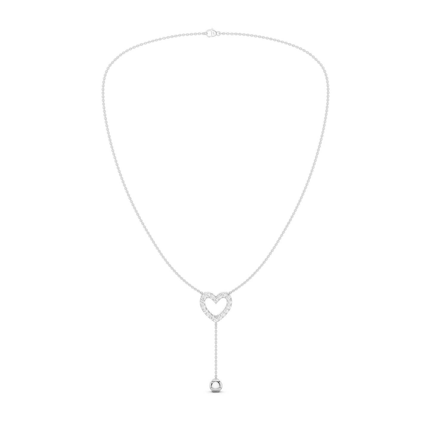 Silhouette Heart Drop Necklace