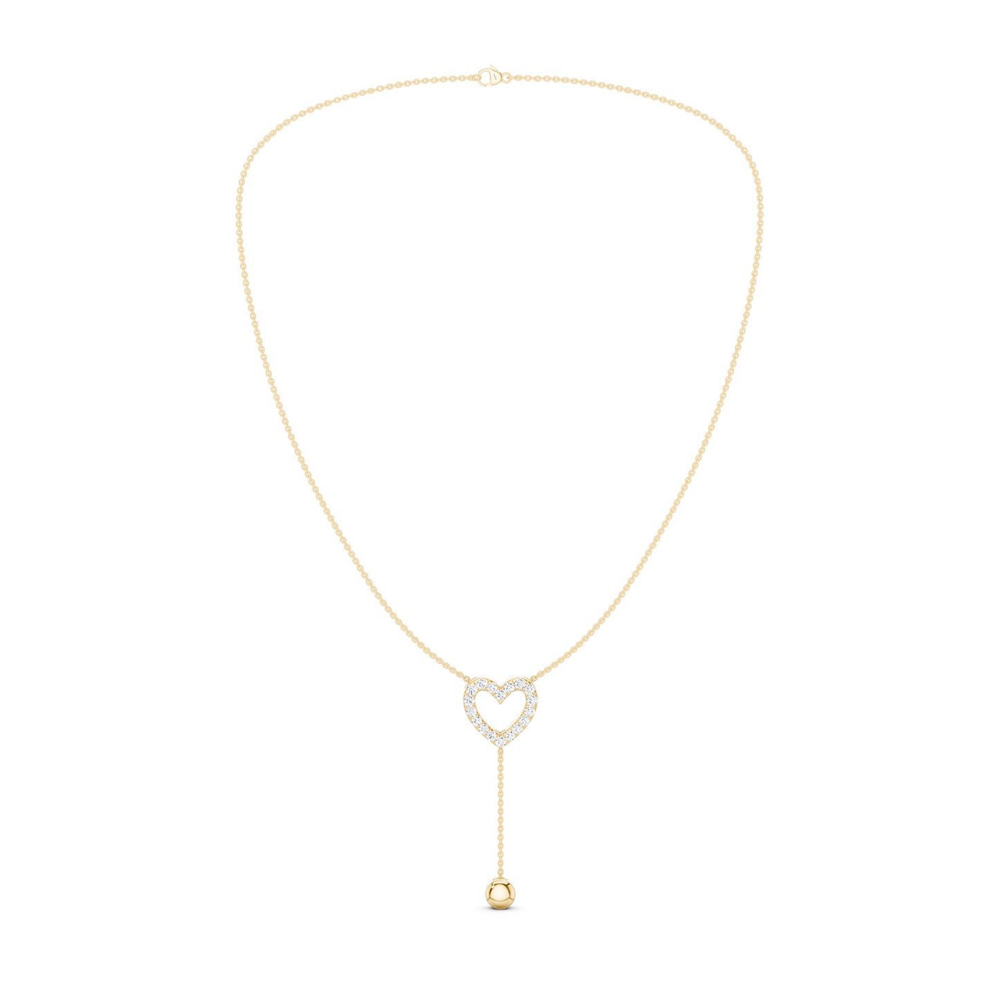 Silhouette Heart Drop Necklace