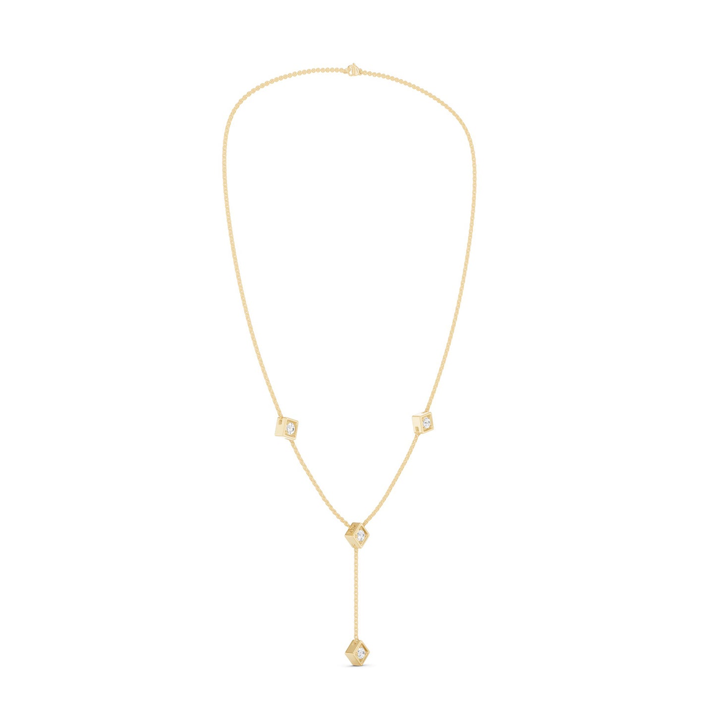 Cubic Stationed Y Necklace