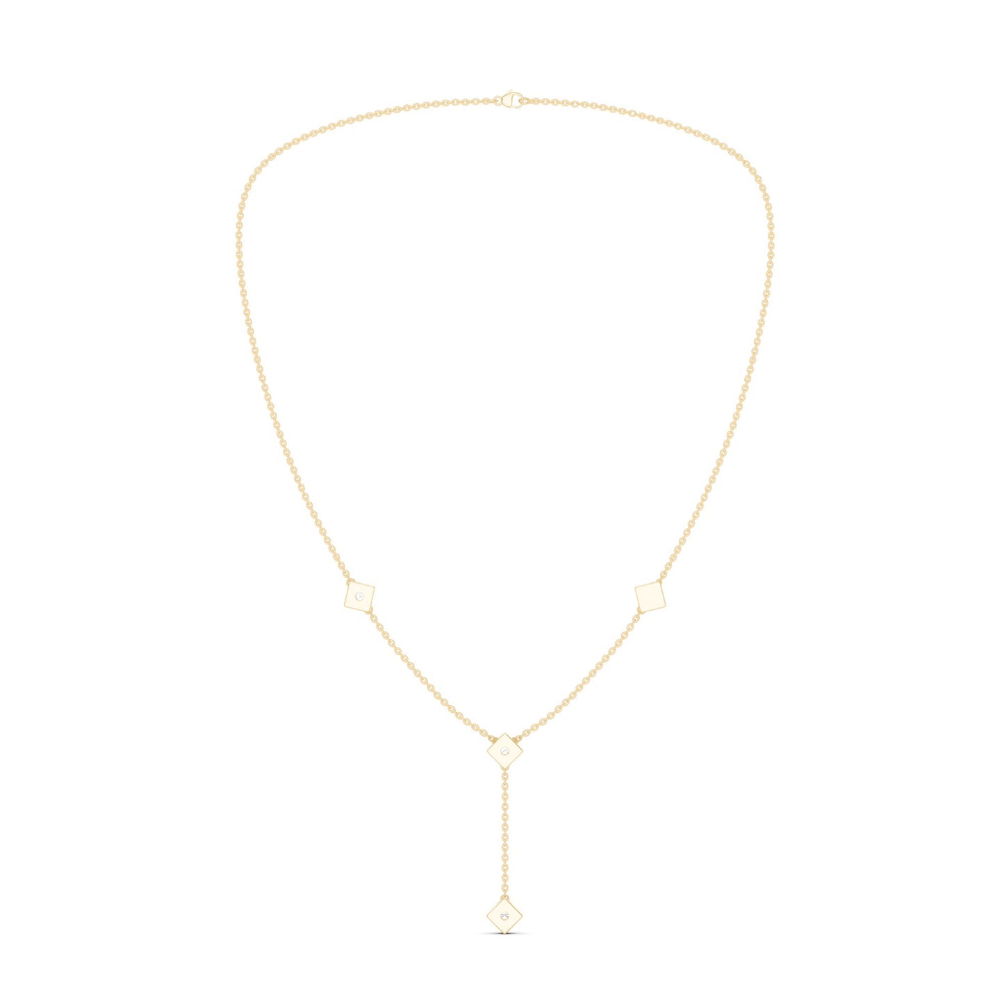 Cubic Stationed Y Necklace