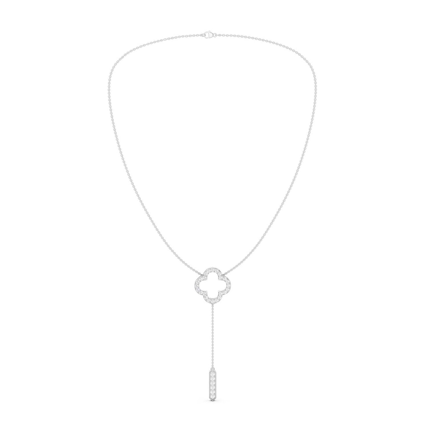Silhouette Clover Drop Necklace
