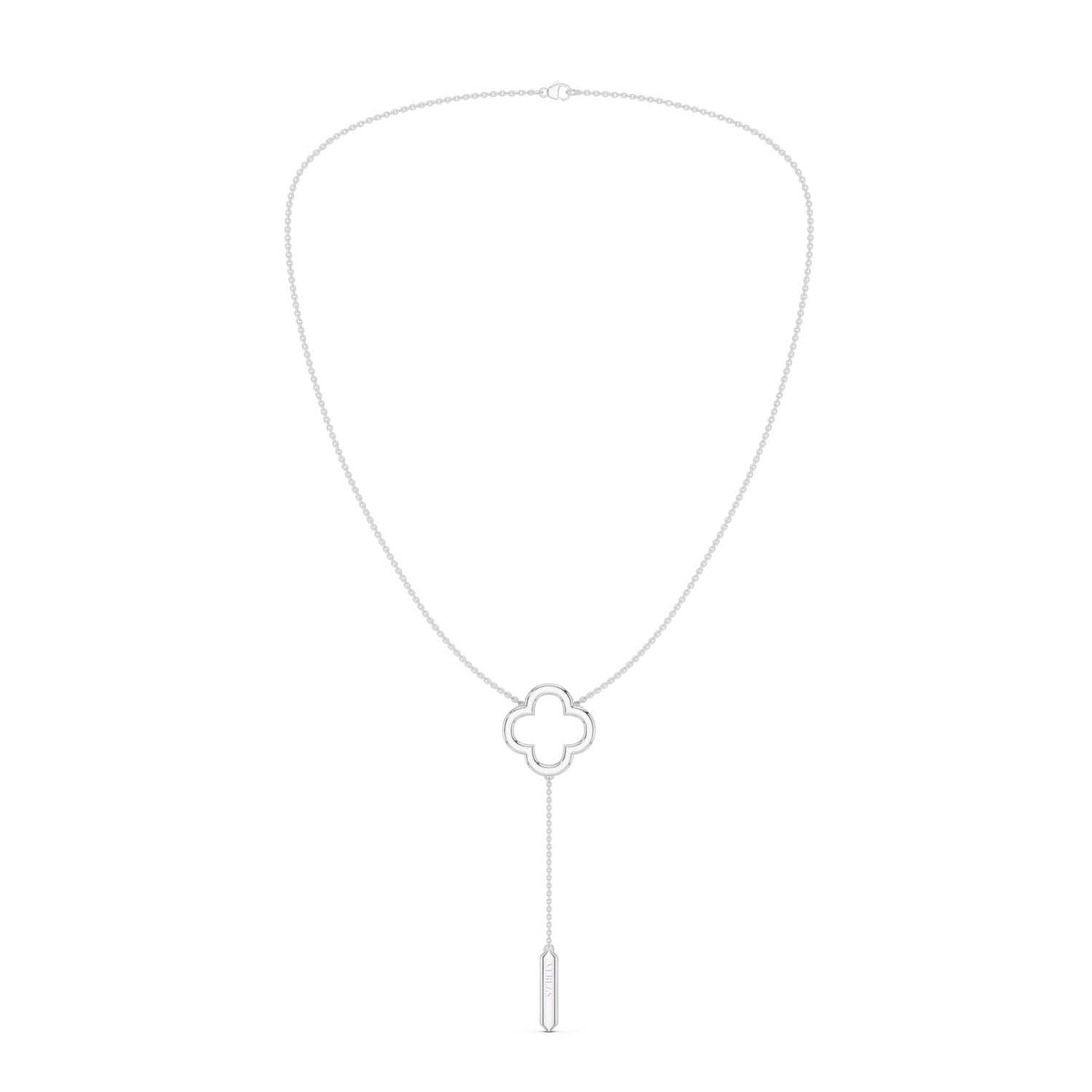 Silhouette Clover Drop Necklace