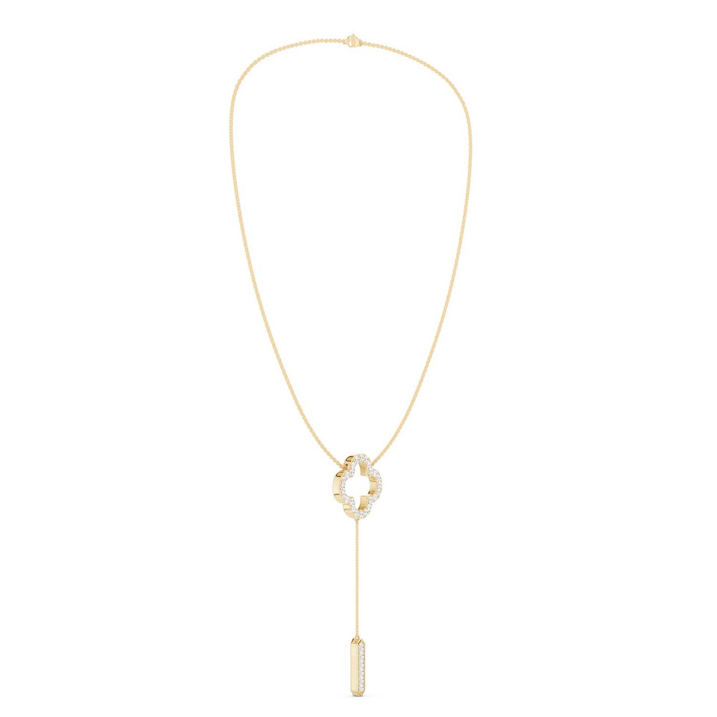 Silhouette Clover Drop Necklace