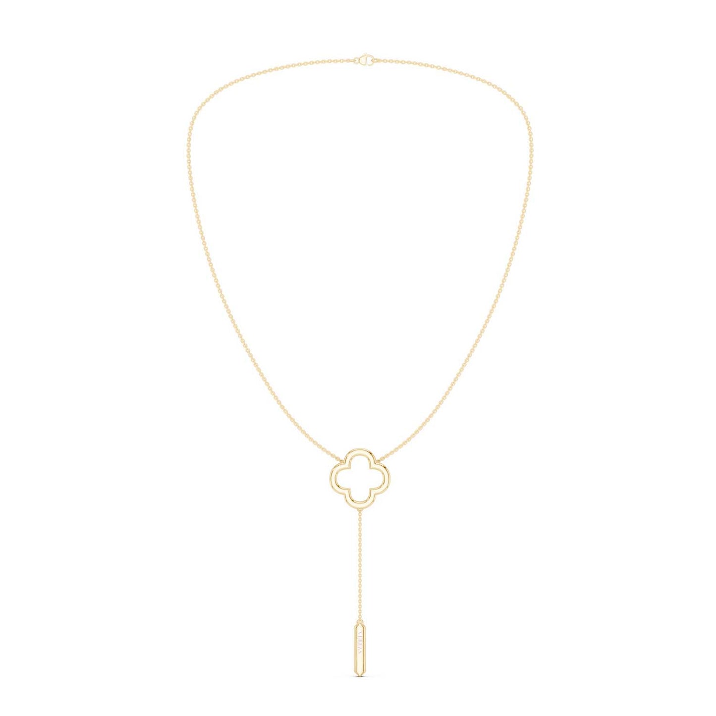 Silhouette Clover Drop Necklace
