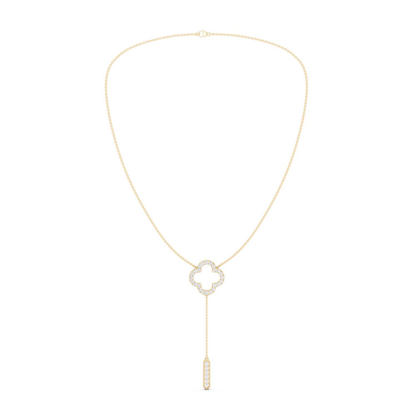 Silhouette Clover Drop Necklace