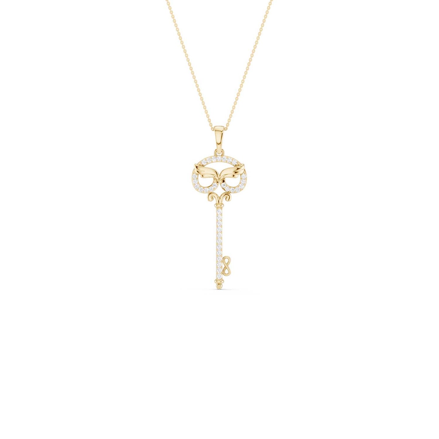Angel Wings Key Necklace