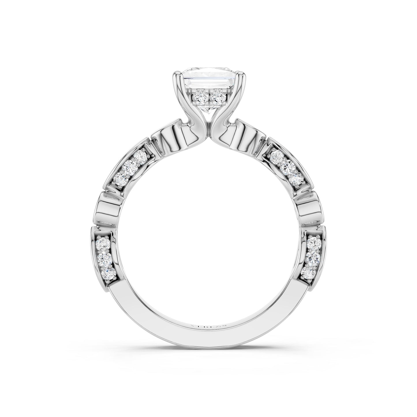 Princess Hidden Halo Accent Diamond Ring