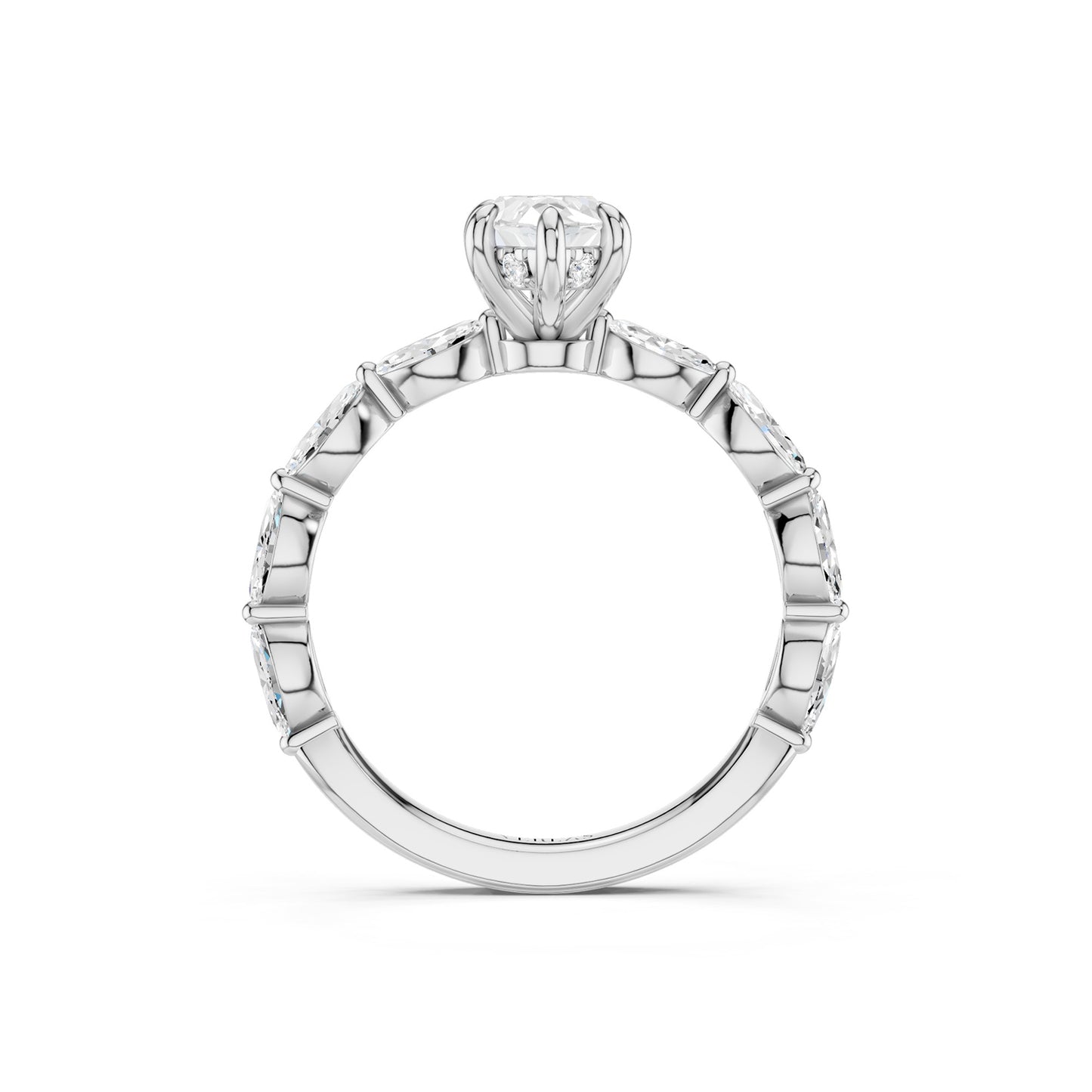 Marquise  Hidden Halo Diamond Ring