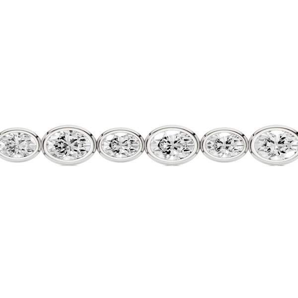 Asymmetrical Bezel-set Oval Tennis Bracelet